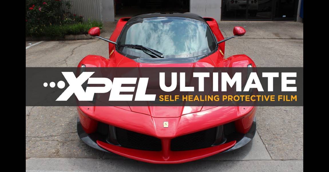 xpel paint protection film on red ferrari