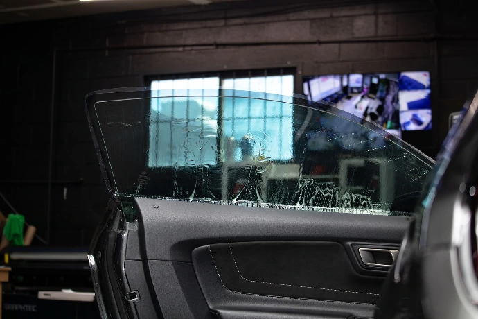 window film placed on driver side front door