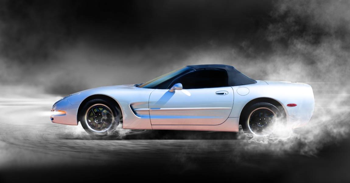 white sports car with ceramic coating and ppf applied
