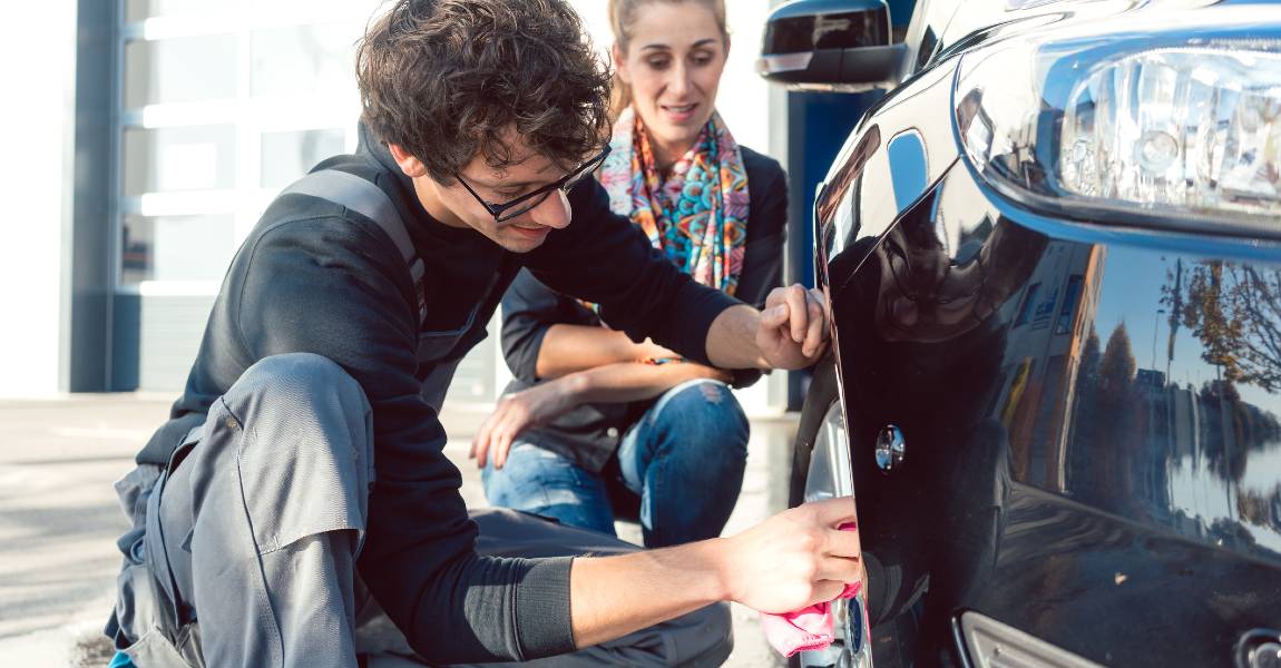Cleaning the Wheels with Microfiber Towels