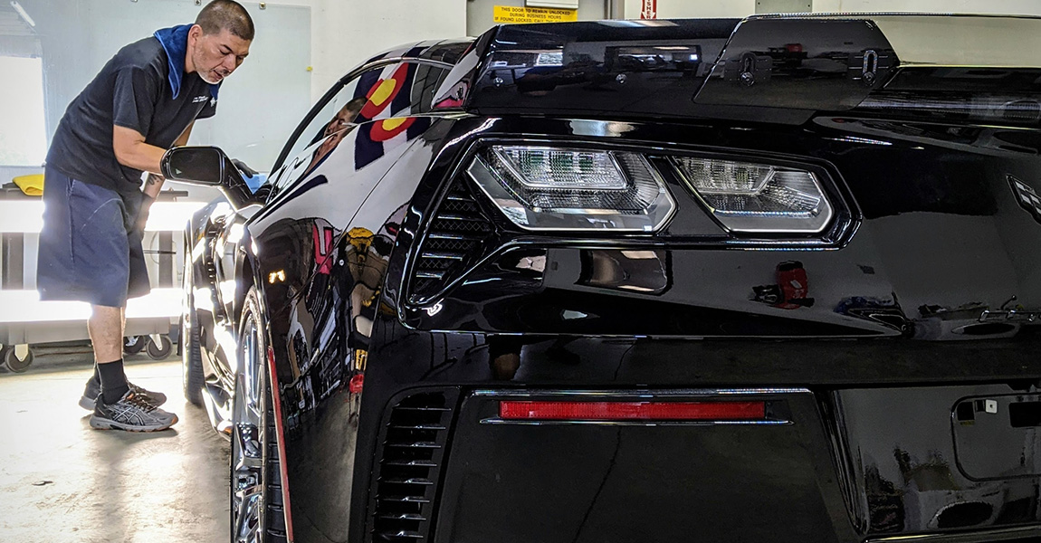 Applications of Nano Ceramic Coating to black sports car